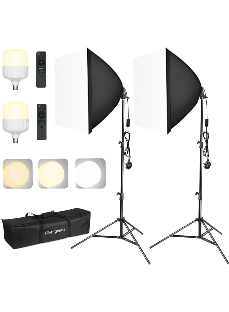 بيكنجينوس 【مجموعة إضاءة سوفت بوكس تعادل 950 واط】 مقاس الصندوق 24 × 24 بوصة، درجة حرارة اللون قابلة للتعديل من 3200K إلى 6500K، أضواء استوديو مناسبة للتصوير/التسجيل/البث المباشر/التصوير الشخصي (علبتين) - Image 1