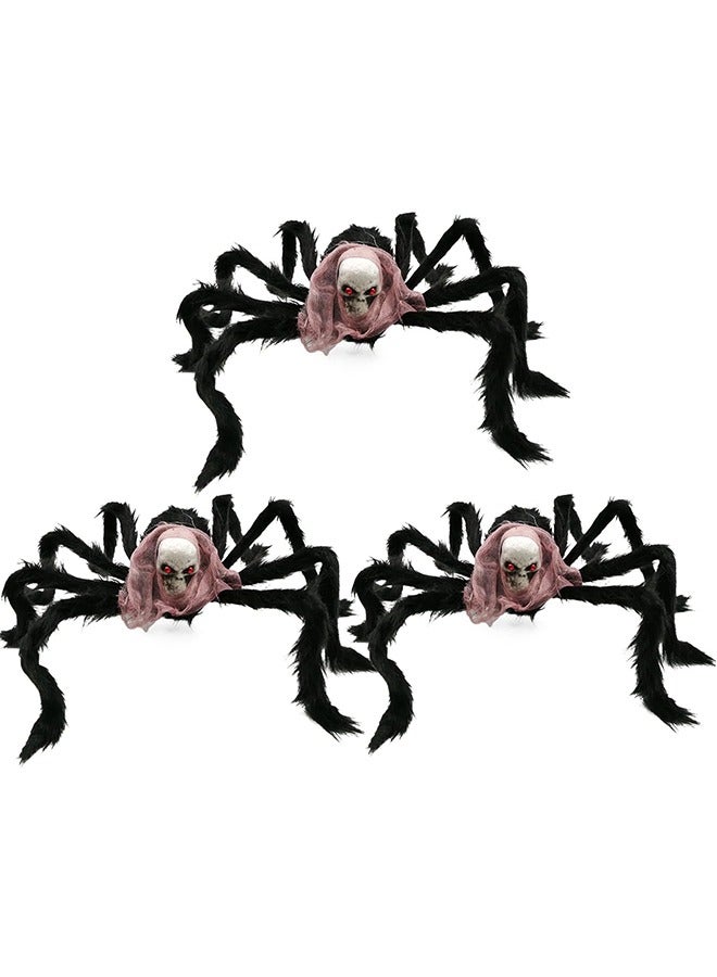 JCB CHIC 3pcs Halloween Decorations Spiders, Large Spiders Decorations Realistic Giant Scary Hairy Spiders Halloween Decor for Indoor Outdoor Yard Lawn Wall Home Porch House - Image 1