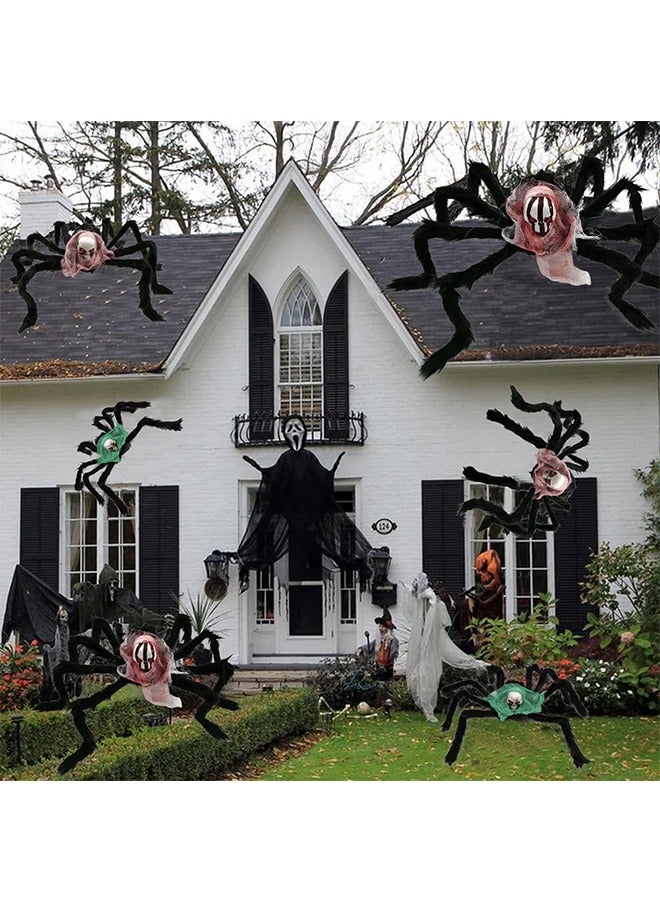 JCB CHIC 3pcs Halloween Decorations Spiders, Large Spiders Decorations Realistic Giant Scary Hairy Spiders Halloween Decor for Indoor Outdoor Yard Lawn Wall Home Porch House - Image 4