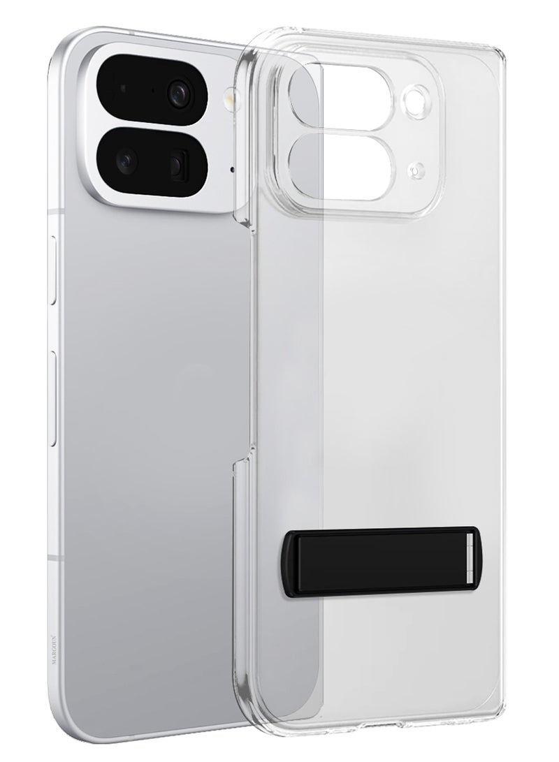 Fold Case Clear TPU for Google Pixel 10 Pro  with Screen Protector - Anti-Yellowing Crystal Slim Phone Cover with Bracket Kickstand - Image 5