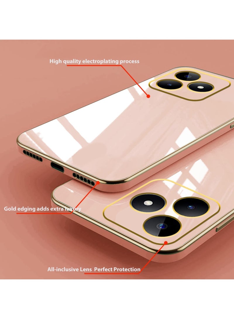 Compatible with Honor 400 Lite cover, smooth veneer gold plated chrome,Pink Thin and smooth shock-proof full protection Honor 400 Lite case（Pink） - Image 4