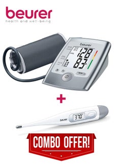 Beurer Blood Pressure Monitor BM 35 + Clinical Thermometer FT 09 Combo  - Image 1
