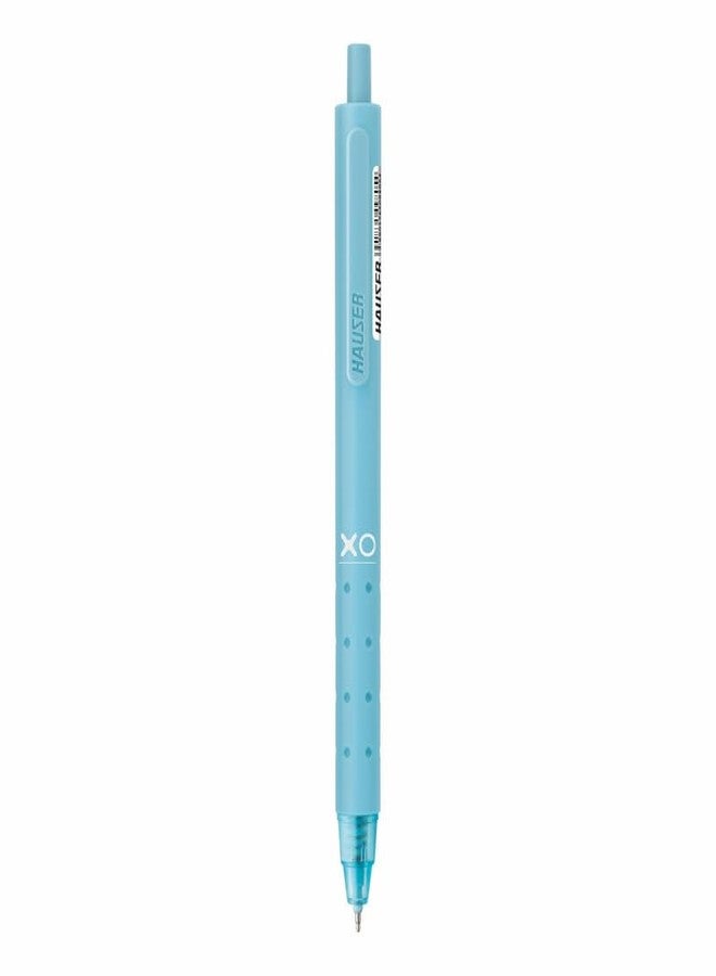 Hauser XO Click Retractable Gel Pen | Needle Spring Tip for Super Soft & Smooth Writing Experience | Grooved Grip for Comfortable Writing | 5 Blue & 5 Black Ink - Image 2