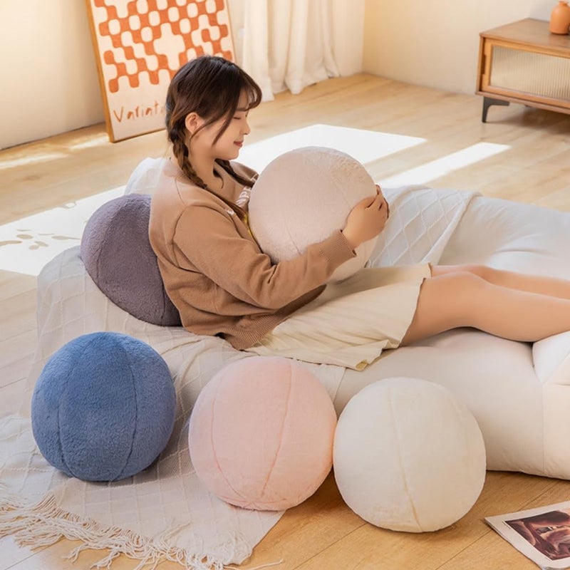 Mollismoons Mollismoons Decorative Throw Cushions Pillow for Home Decor Moon Star Ball Girls Room Kids Room Ivory 12x12 Round Cushion of Body Pillow Decorative Cushions - Image 4