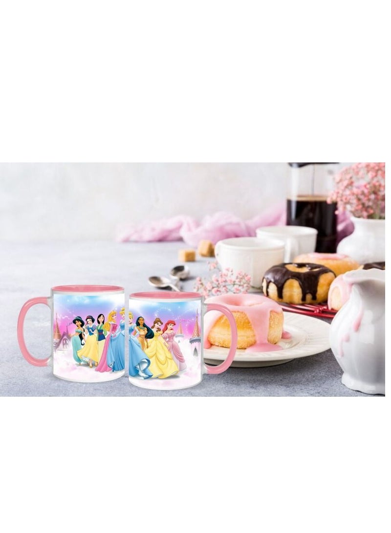 إم إي سي مج بتصميم مطبوع على شكل أميرات ديزني ملفوف حول مج بمقبض وردي 11 أونصة - Image 5