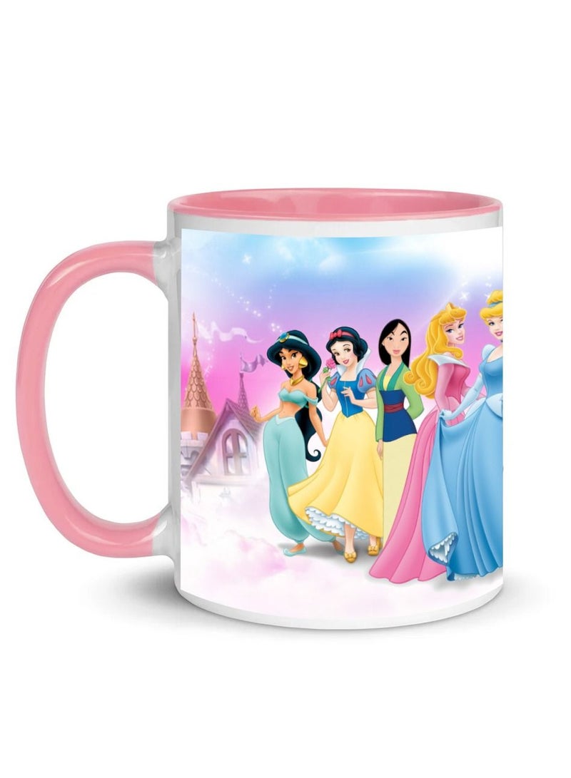 إم إي سي مج بتصميم مطبوع على شكل أميرات ديزني ملفوف حول مج بمقبض وردي 11 أونصة - Image 1