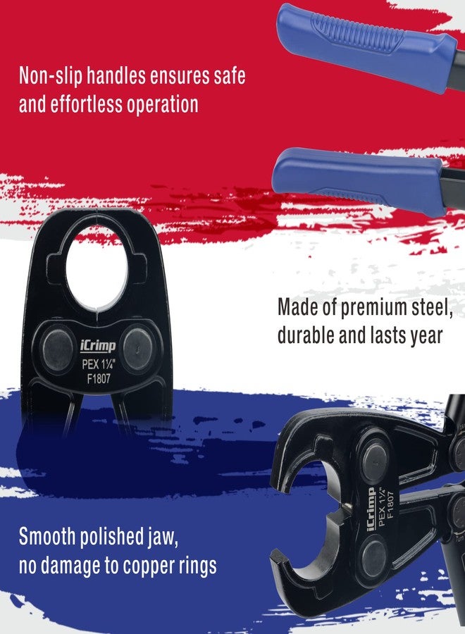 IWISS iCrimp Pex Pipe Crimping Tool, Plumbing Tool for 1-1/4 inch Copper Ring, meets ASTM 1807 Standard - Image 3