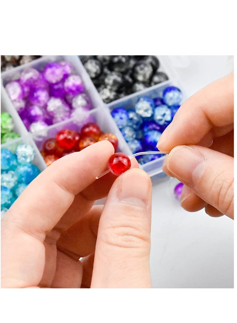 SYOSI 450 قطعة خرز لؤلؤ لصنع المجوهرات، لؤلؤ زجاجي دائري ملون مفكوك لصنع المجوهرات 15 لون مختلط - Image 5
