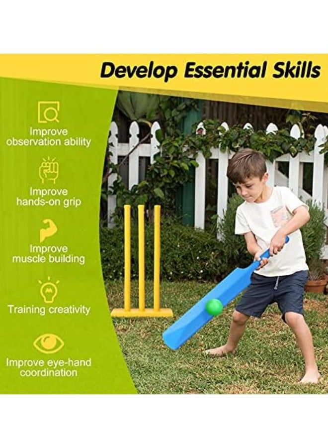 Plynox Kids Cricket Set, Cricket Kit with Cricket Bat, Cricket Stumps,2 Ball Parent Child Interaction Game for Garden Beach Home Cricket Equipment for Children Ages 3+ - Image 3