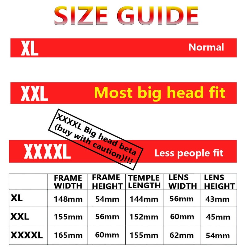 MAXJULI Polarized Sunglasses for Big Heads Men Women (fit xxl size),Black/Gray Lens, 59 mm - Image 2