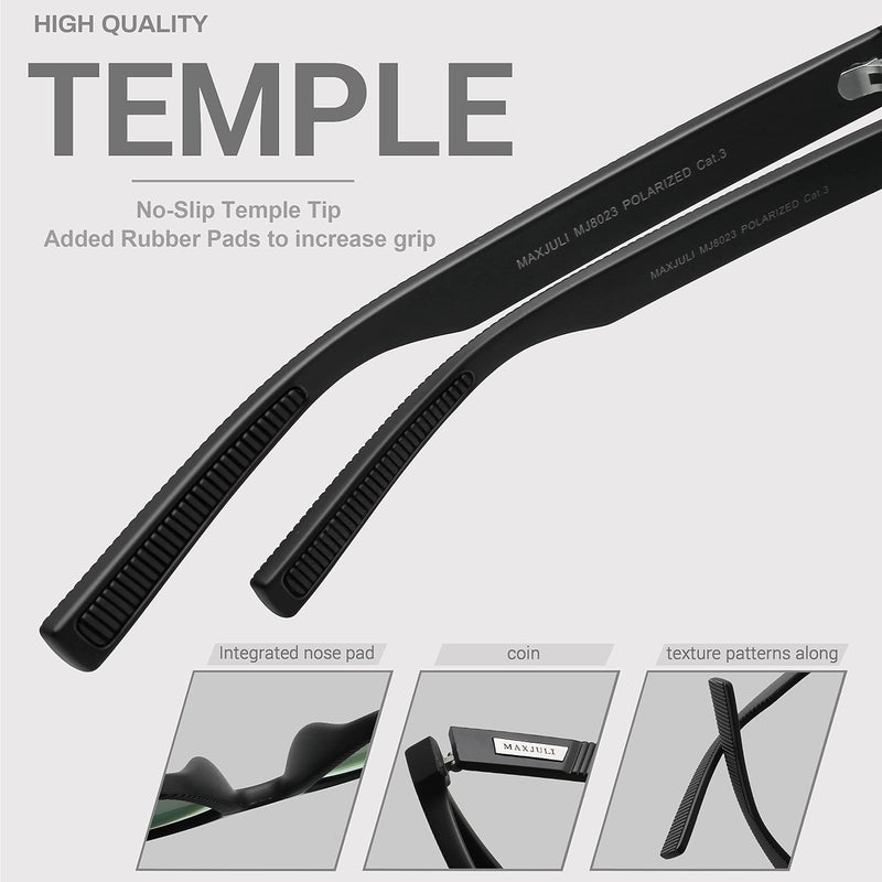 MAXJULI Polarized Sunglasses for Big Heads Men Women (fit xxl size),Black/Gray Lens, 59 mm - Image 5