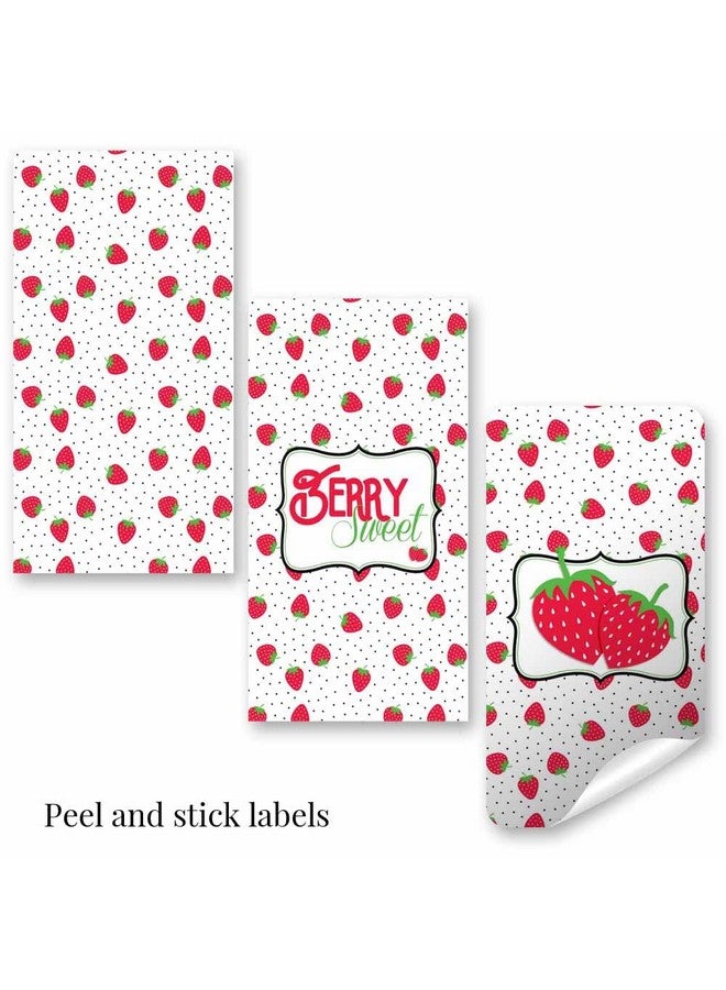 Amanda Creation Strawberry Berry Sweet Celebration Birthday Party Miniature Chocolate Candy Bar Sticker Wrappers For Kids 45 Wrap Around Labels Sized 1.4" X 2.6" By Amandacreation Great For Party Favors & Goodie Bags - Image 4