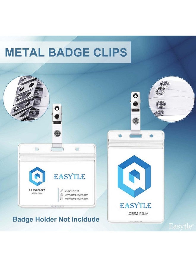 Easytle 30 Pcs Metal Badge Clips With Clear Pvc Straps Id Strap Clip Id Badge Clip Double Holes Badge Clips Id Clips For Badges Name Tag Clips Metal Clips For Id Cards Badge Holders Work Badges  - Image 5