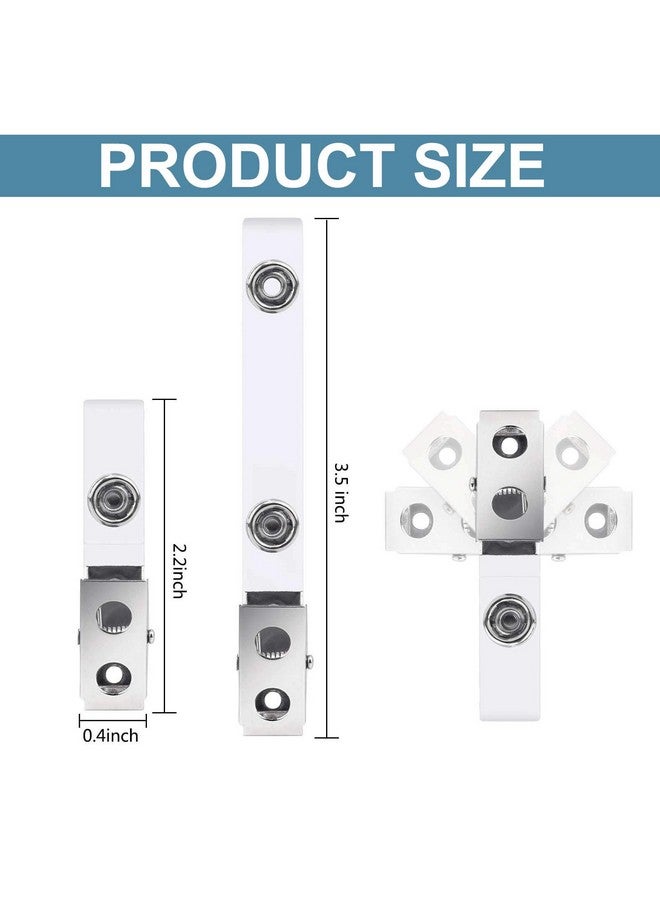 Easytle 30 Pcs Metal Badge Clips With Clear Pvc Straps Id Strap Clip Id Badge Clip Double Holes Badge Clips Id Clips For Badges Name Tag Clips Metal Clips For Id Cards Badge Holders Work Badges  - Image 2