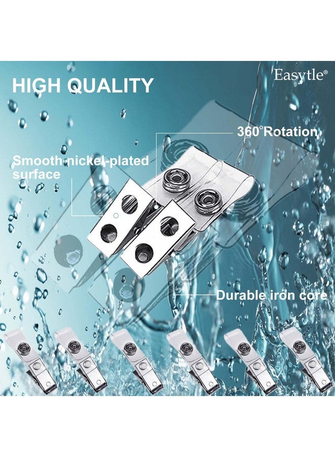 Easytle 30 Pcs Metal Badge Clips With Clear Pvc Straps Id Strap Clip Id Badge Clip Double Holes Badge Clips Id Clips For Badges Name Tag Clips Metal Clips For Id Cards Badge Holders Work Badges  - Image 4