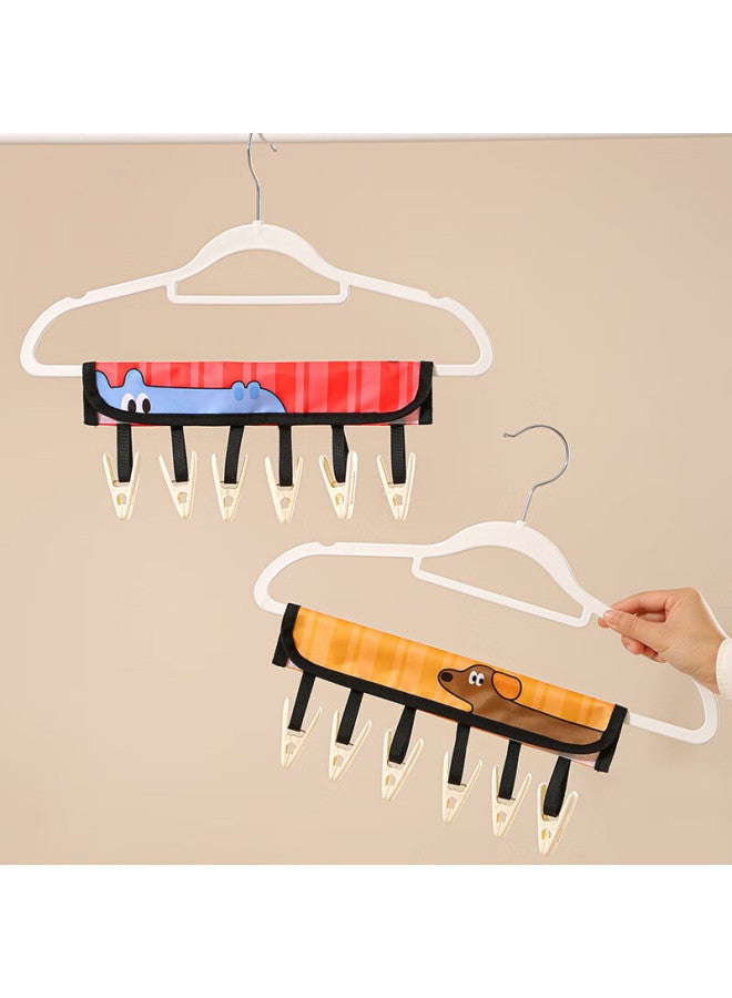 Fk Folding Clothes Hanger Portable Travel Hotel Business Trip Hanger Drying Rack Mini Sock Underwear Clip Hook 2-pack