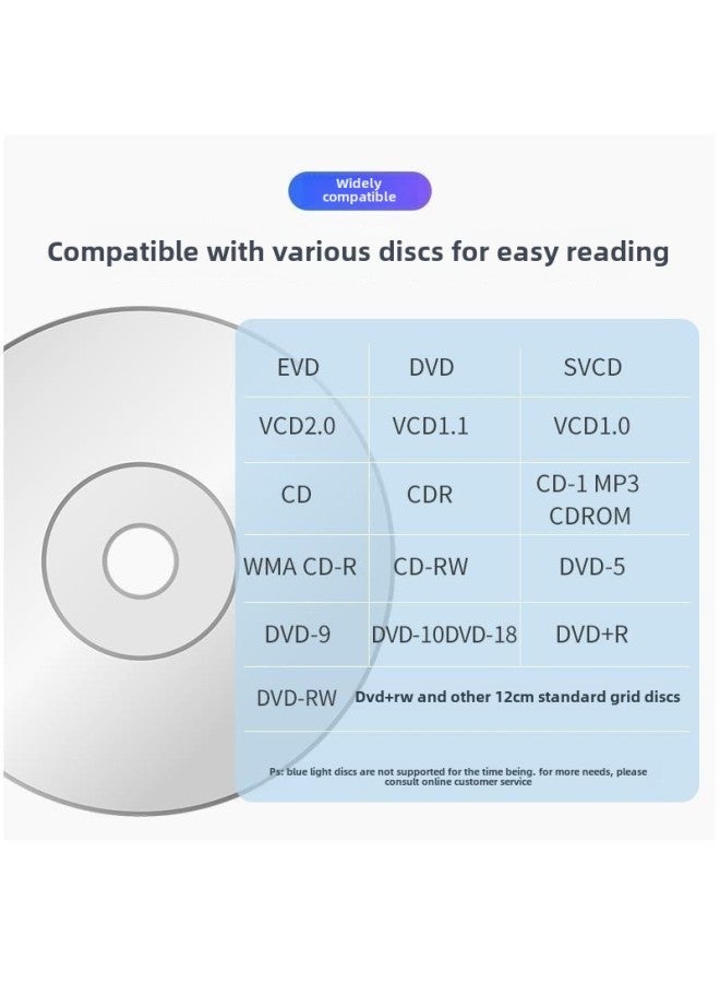 Brushed USB3.0 Type-c Dual Interface External Optical Drive Dvd/cd Burner Notebook Dvd Driver-Color:Dual-wire Usb+type C3.0 Dvd/cd Burning  - Image 3