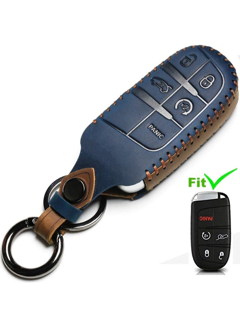 NOSKIN Leather Car Key Fob Cover Compatible with Jeep Keyless Remote Control Grand Cherokee Dodge Challenger Charger Dart Durango Journey Chrysler 200 300 Fiat etc - Image 4