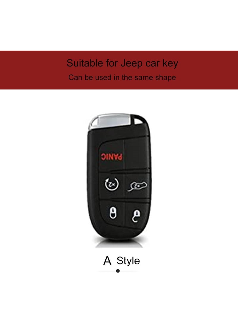 NOSKIN Leather Car Key Fob Cover Compatible with Jeep Keyless Remote Control Grand Cherokee Dodge Challenger Charger Dart Durango Journey Chrysler 200 300 Fiat etc - Image 2