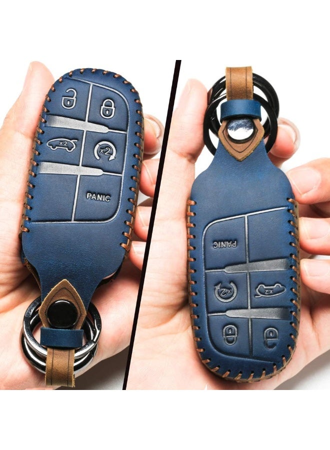 NOSKIN Leather Car Key Fob Cover Compatible with Jeep Keyless Remote Control Grand Cherokee Dodge Challenger Charger Dart Durango Journey Chrysler 200 300 Fiat etc - Image 5
