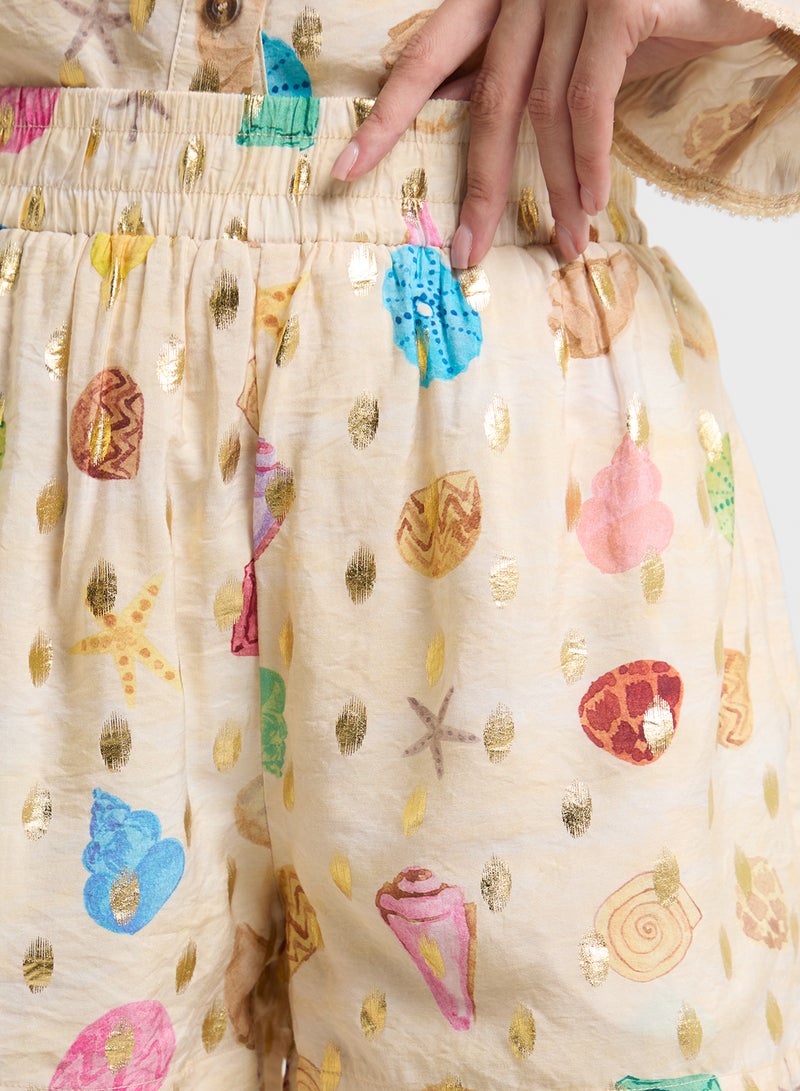 Never fully Dressed Printed High Waist Shorts  - Image 3