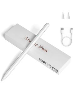 Stylus Pen for Touch Screens, iPad Universal Thin Tip with Magnetic Adsorption Compatible with iPhone - - Samsung - Android - Tablets and Other Screens White