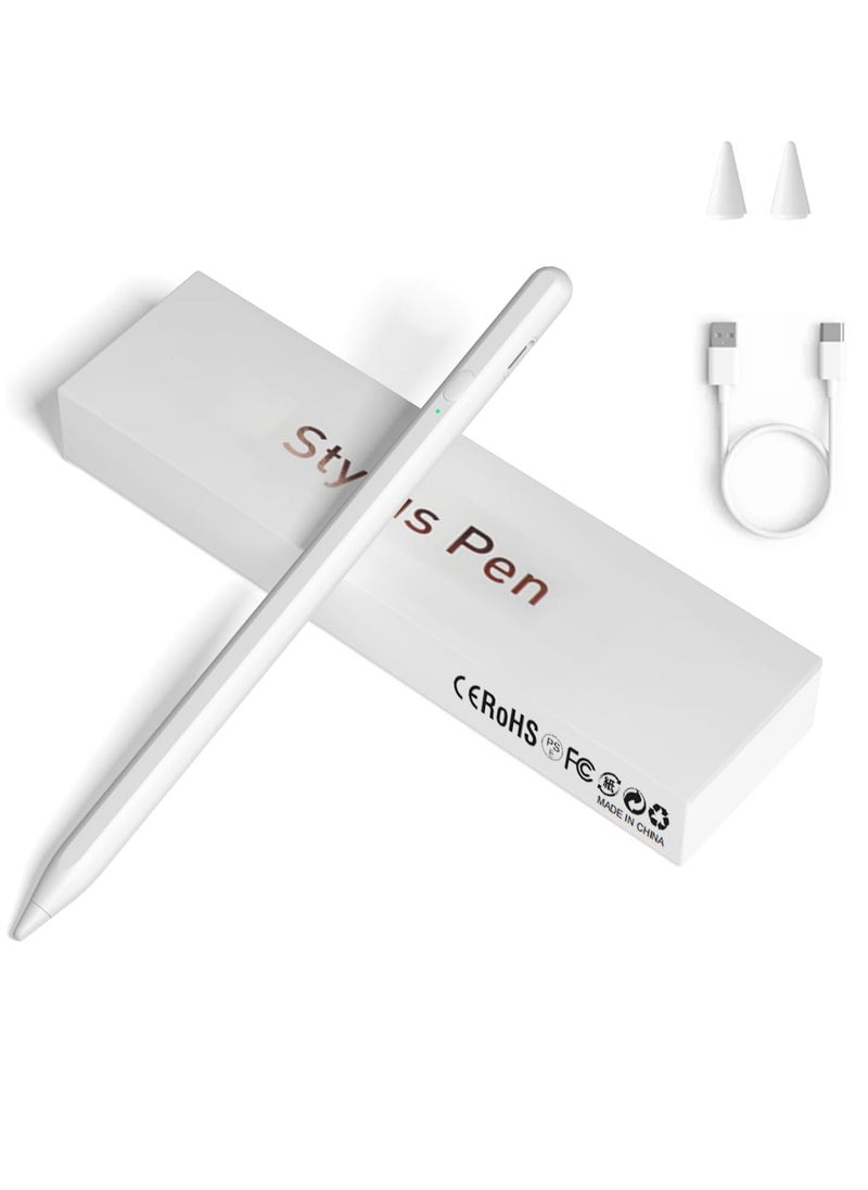 Generic - Stylus Pen for Touch Screens, iPad Universal Thin Tip with Magnetic Adsorption Compatible with iPhone - - Samsung - Android - Tablets and Other Screens White - Image 1