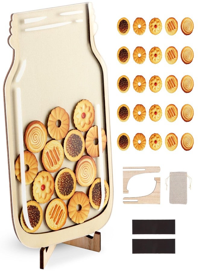 CORNER LACE Cookies Reward Jar for Kids, Magnetic Positive Behavior Jar with 25pcs Wooden Desserts Cutouts, Management Tools for Parents Student Teacher School Classroom Home - Image 1