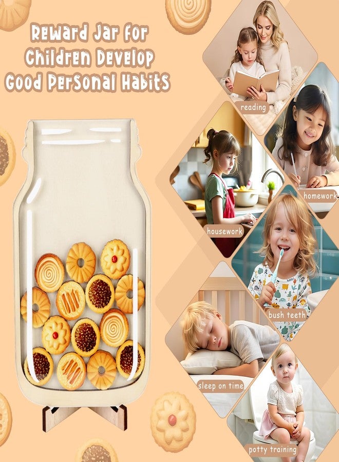 CORNER LACE Cookies Reward Jar for Kids, Magnetic Positive Behavior Jar with 25pcs Wooden Desserts Cutouts, Management Tools for Parents Student Teacher School Classroom Home - Image 5