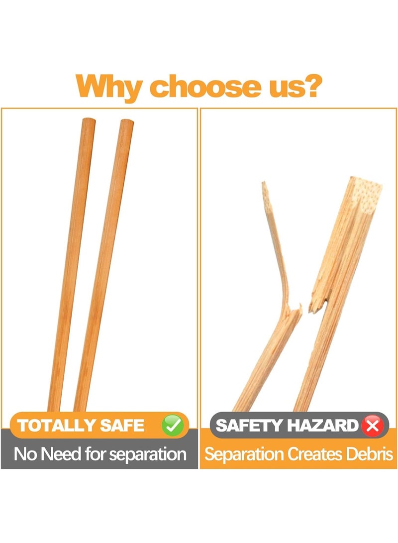 FALMER 100 Pieces Reusable Bamboo Chopsticks, 9.5 Inch Natural Uncoated Non-Slip, Large Lightweight Wooden Chopsticks for Home, Restaurants, Parties, Sushi, Noodles - Image 2