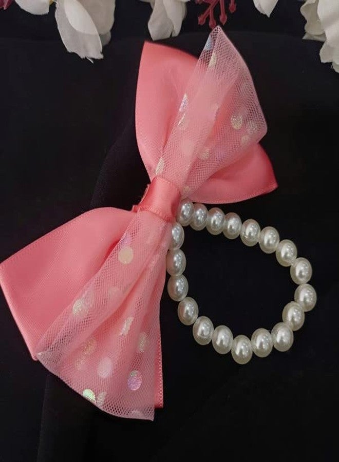 RedChimes ANNACREATIONS Baby Girls Hair Bow Clips set ribbon Hair Pins with Pearl Toddlers Barrettes Hair Accessories (Style-2) - Image 2