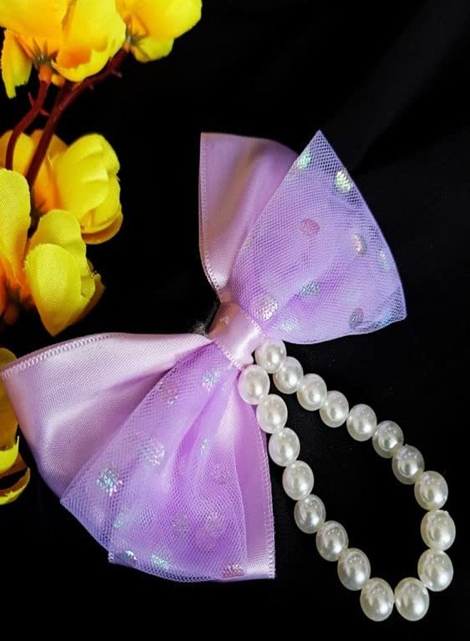 RedChimes ANNACREATIONS Baby Girls Hair Bow Clips set ribbon Hair Pins with Pearl Toddlers Barrettes Hair Accessories (Style-2) - Image 5