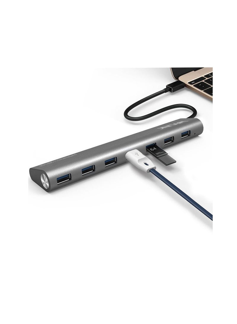 واف لينك محول Wavlink USB-C إلى USB 3.0 بـ 7 منافذ من الألومنيوم - Image 2