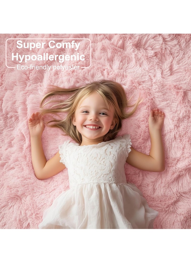 أونليماي فقط سجادة دائرية وردية فاتحة بطول 4 أقدام لغرفة نوم البنات، سجاد دائري ناعم لديكور غرفة الأطفال، سجادة ناعمة وناعمة لغرفة الأطفال، سكن الطلاب، الفصل الدراسي، غرفة اللعب، المراهقات، الأطفال، قابلة للغسل - Image 2