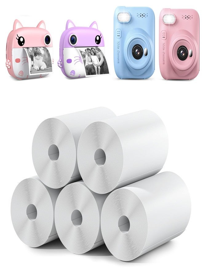 GREENKINDER Kids Instant Camera Refill Print Paper-5 Rolls for Kids Instant Print Camera,HD Printing Thermal Print Paper Set Portable Refill Print Paper - Image 1
