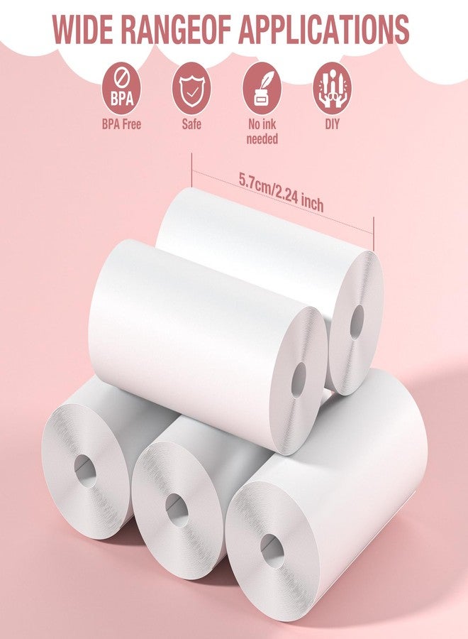 GREENKINDER Kids Instant Camera Refill Print Paper-5 Rolls for Kids Instant Print Camera,HD Printing Thermal Print Paper Set Portable Refill Print Paper - Image 2