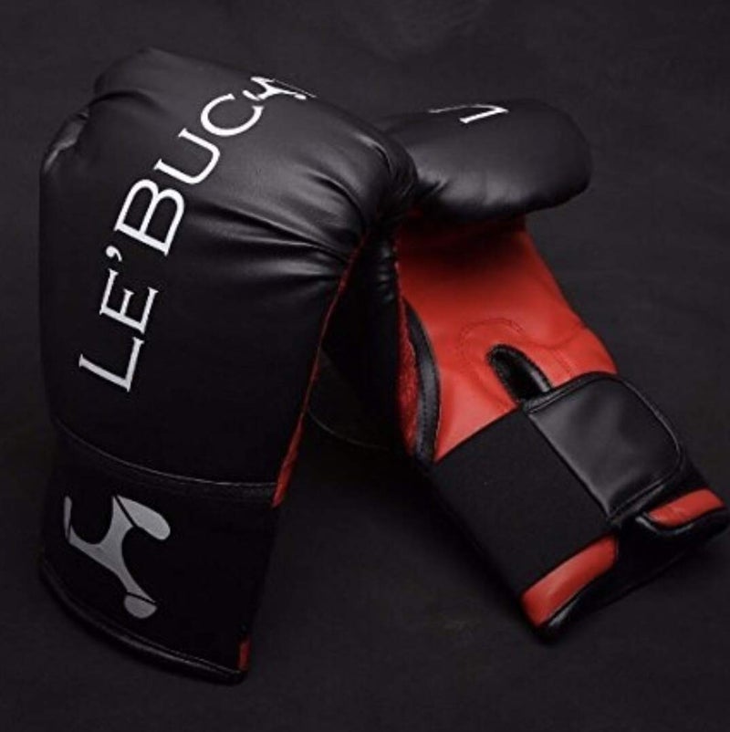 Le Buckle Training Boxing Gloves for Men and Women for Boxing, Punching, Muay Thai, MMA with Fit in Black and Red - Image 2