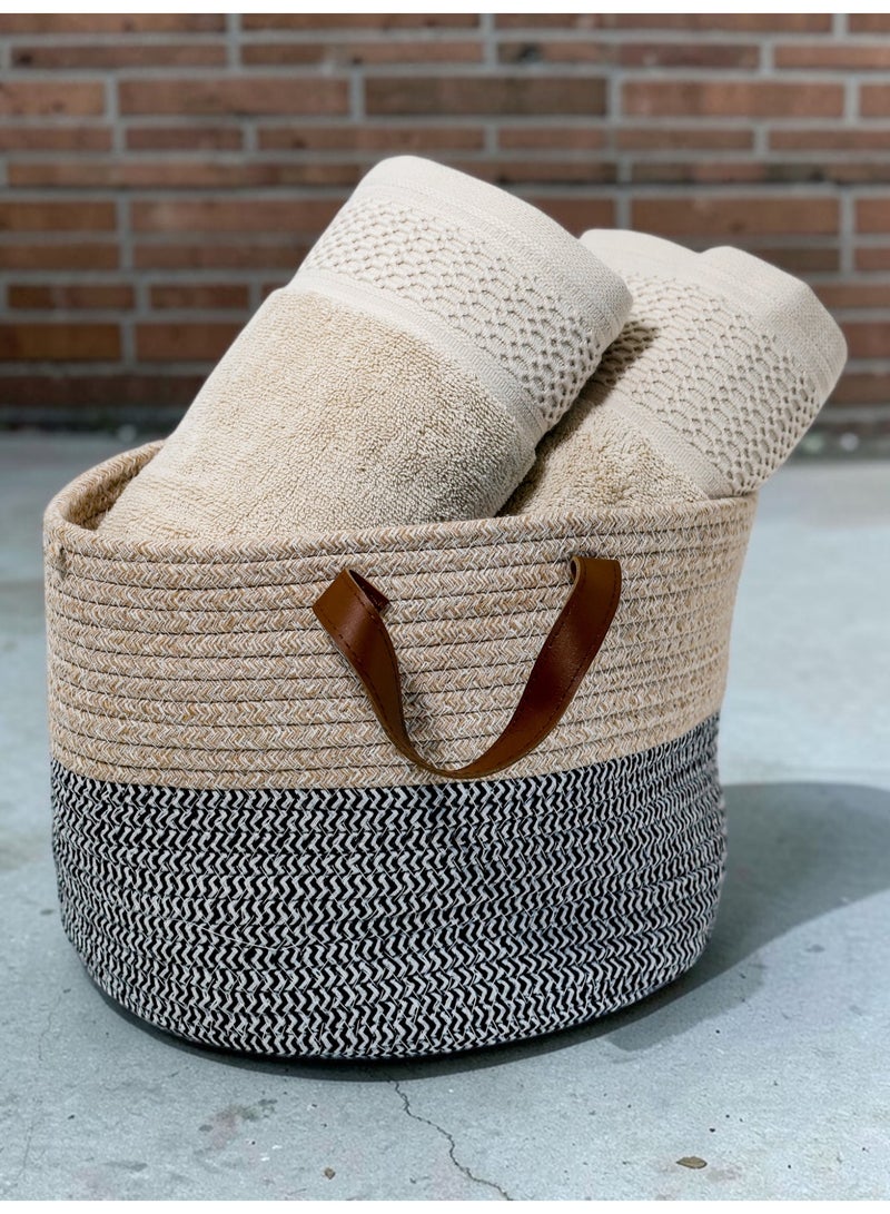 Baltic Linen Cascade Towel Set Pack of 2 | Bath Towel 70x140cm & Hand Towel 50x90cm | 100% Cotton 750 GSM | Beige - Image 4
