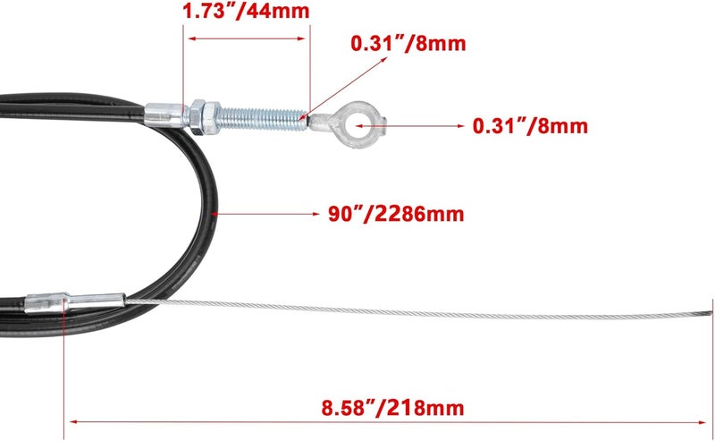 RUTU Throttle Cable 8173 Enhanced 90" Long with 82" Casing for Manco ASW GO KART - Image 2