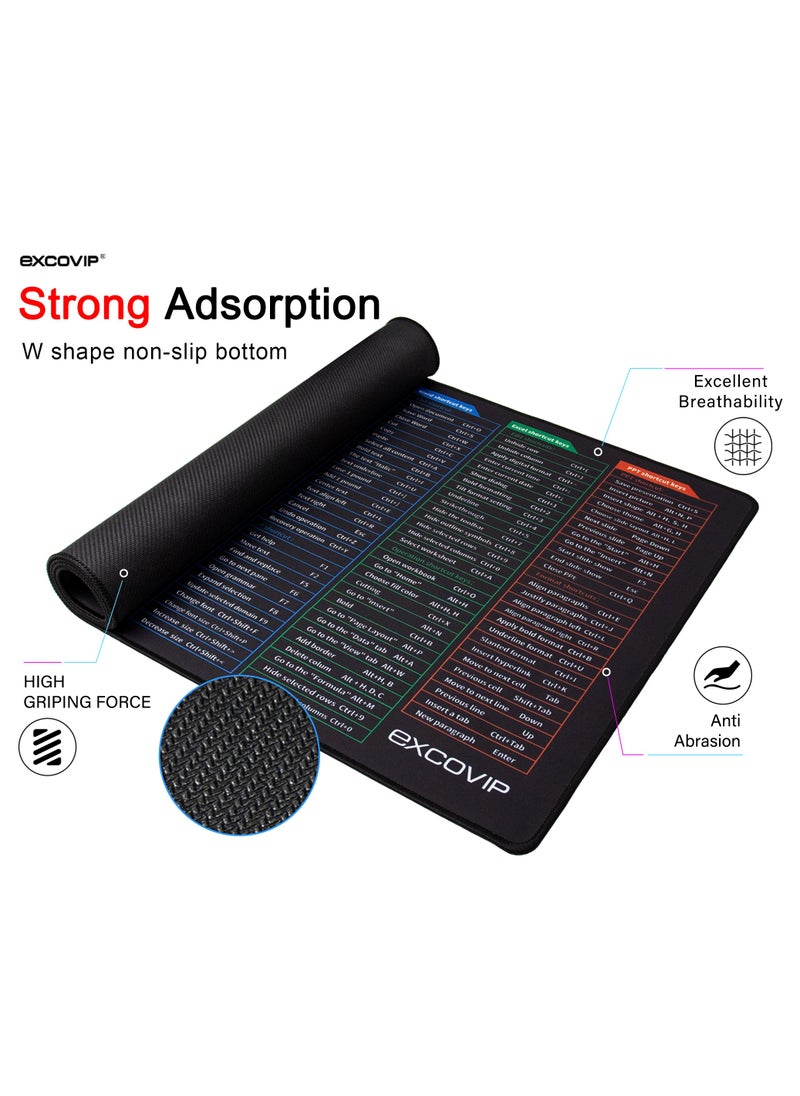 excovip - Large Gaming Mouse Pad, Long XXL Mousepad, Shortcut Mouse Pad, Extended Computer Mouse Pad/Desk Mat with Stitched Edges for Gamer, Office, Home (900x400mm) SA8425 - Image 1