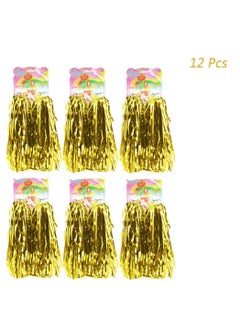 Generic Cheerleader Pom Poms Metallic Foil for Sports Team Spirit Cheering Party 12pcs  - Image 1