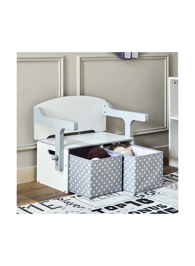 Home Box Vanilla Convertible Kids Toy Storage with Bench 60 x 54 x 34 cm - Image 1