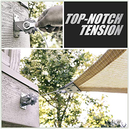 ColourTree مجموعة أدوات ColourTree لرافعة الظل مثلثية الشكل، سهلة التوتر، من الفولاذ المقاوم للصدأ العسكري 316 (رافعة + مجموعة أدوات + كابلات) - Image 4