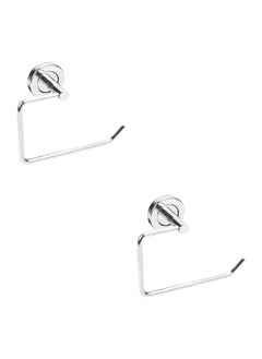 OCKO Ocko Stainless Steel Chrome Finish Polo Towel Ring Silver Pack of 2  - Image 1