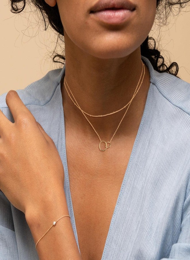 CHESKY Dainty Gold Necklace for Women, Trendy Gold Plated/Silver Plated Satellite Choker Necklace Thin Beaded Layered Choker Necklaces Discs Paperclip Chain Necklaces Womens Simple Jewelry, Brass, No - Image 2