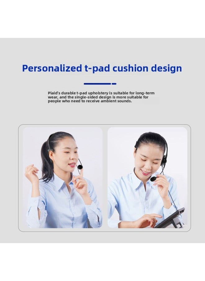 Telephone Office Unilateral Headset USB Interface Wire Control Network Class Headset Learning Conference Headset Customization-Color:SY490 Single Ear Black 3.5mm Headphone With Packing  - Image 4