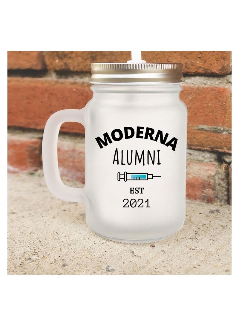 MEC Moderna Alumni Est 2021 High Quality Printed Frosted Jar 12Oz - Image 2