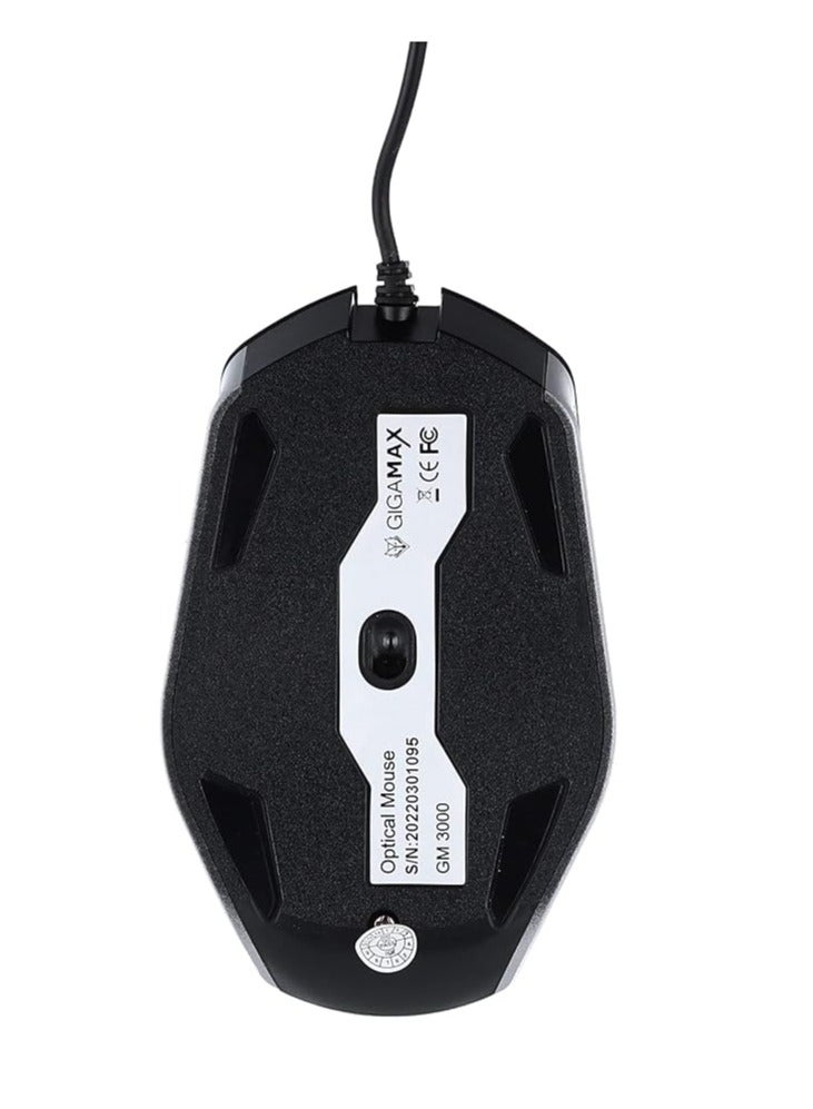 Gigamax Gigamax Gm3000 Mouse 6 Key 2400Dpi Gaming Mouse Usb - Black Silver - Image 4