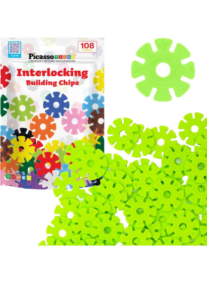 PicassoTiles Picasso Magnetic Interlocking Building Chips 108-pieces - Image 1