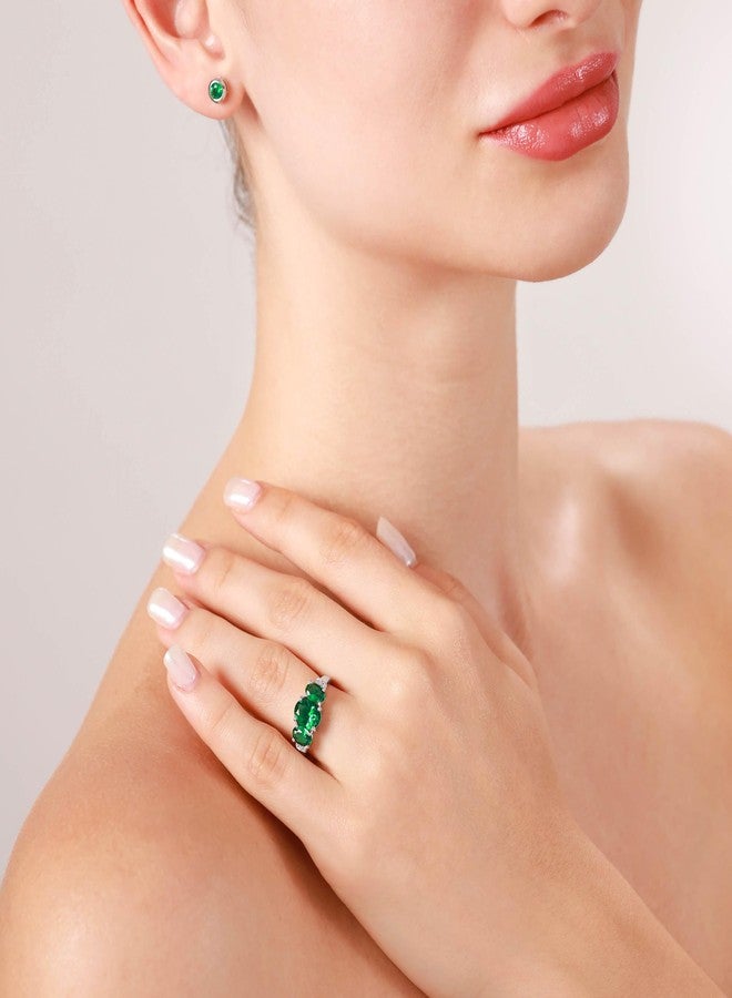 Silvershake 1.96 CTW 3-Stone Genuine Oval Shape Citrine 14K Yellow Gold Plated 925 Sterling Silver Ring November Gemstone Birthstone Size 7 - Image 2